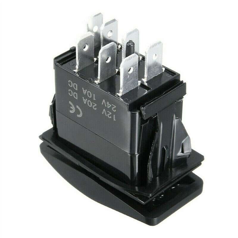 2x 7-Pin 12V/24V On-Off-On LED Rocker Toggle Switch Fit For Car Boat RV ATV