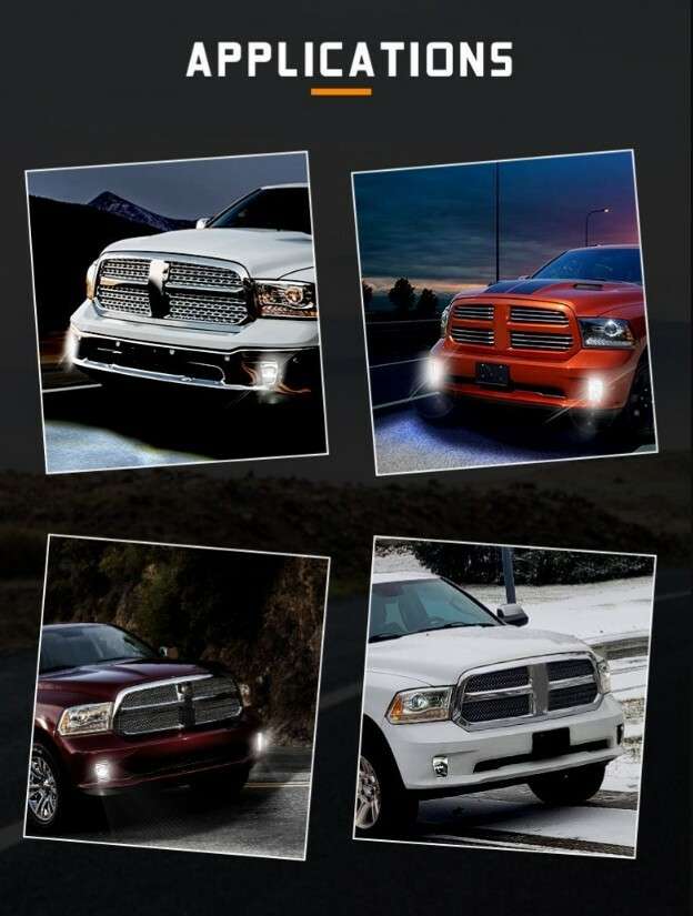 LED Front Bumper Fog Light with DRL For Dodge RAM 1500 2500 3500 2013-2018