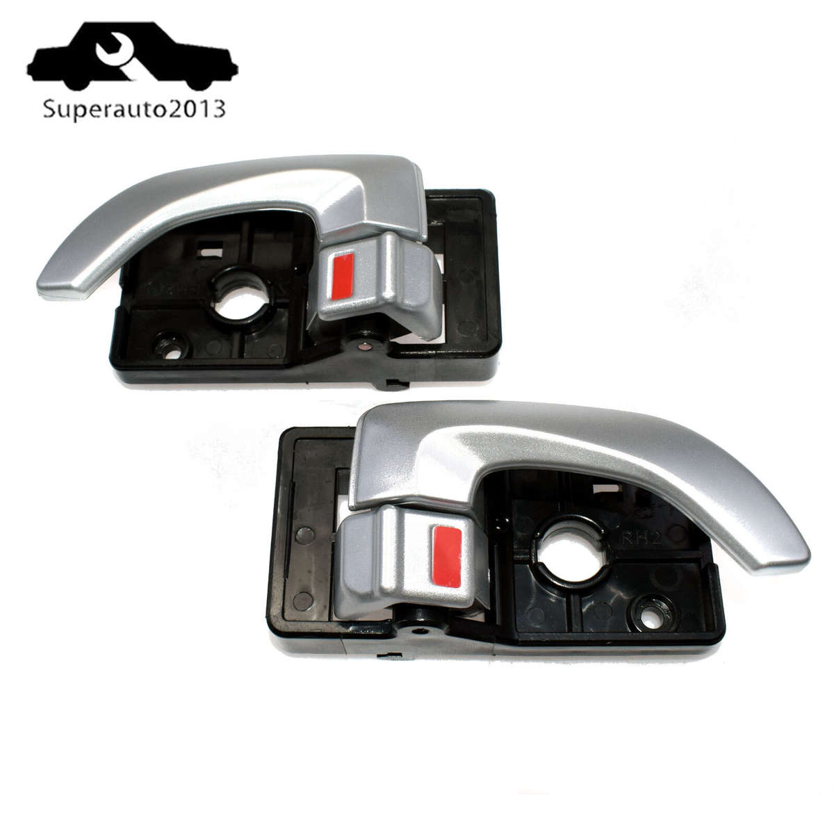 2PCS Silver Inside Door Handle Left & Right Side For 2005-09 Hyundai Tucson New
