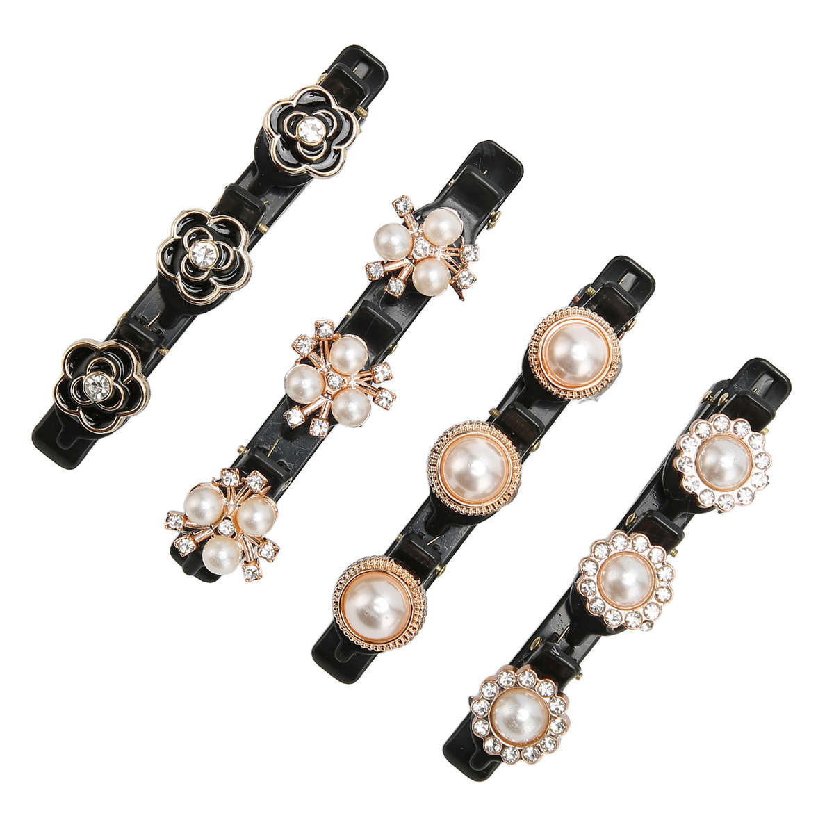4PCS Hair Clips Rhinestone Sparkling Elegant Decorative Hairpin Duck CHW