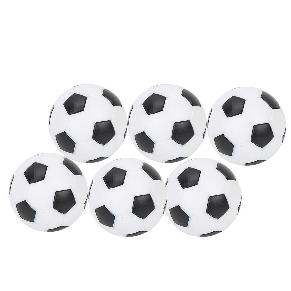 (6Pcs)Table Soccer Footballs Replacement Mini Plastic Black And White CH