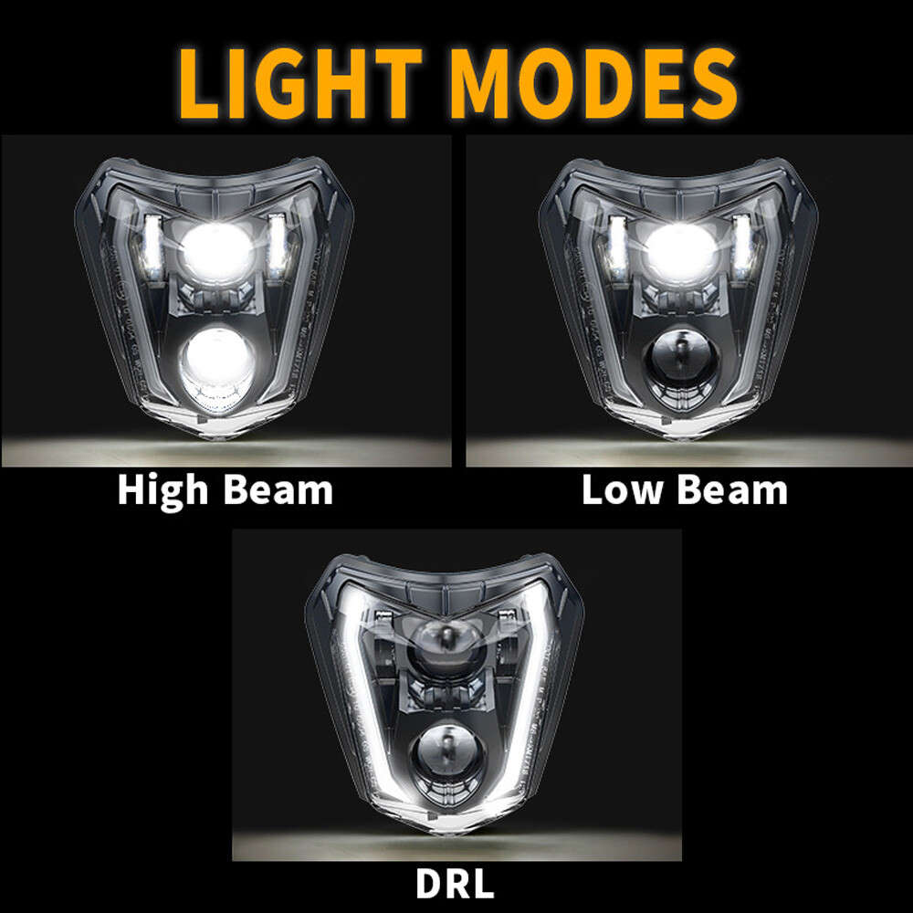 LED Headlight Hi/Low Beam For KTM 200 250 300 450 500 XCW 350 EXC-F XCF-W