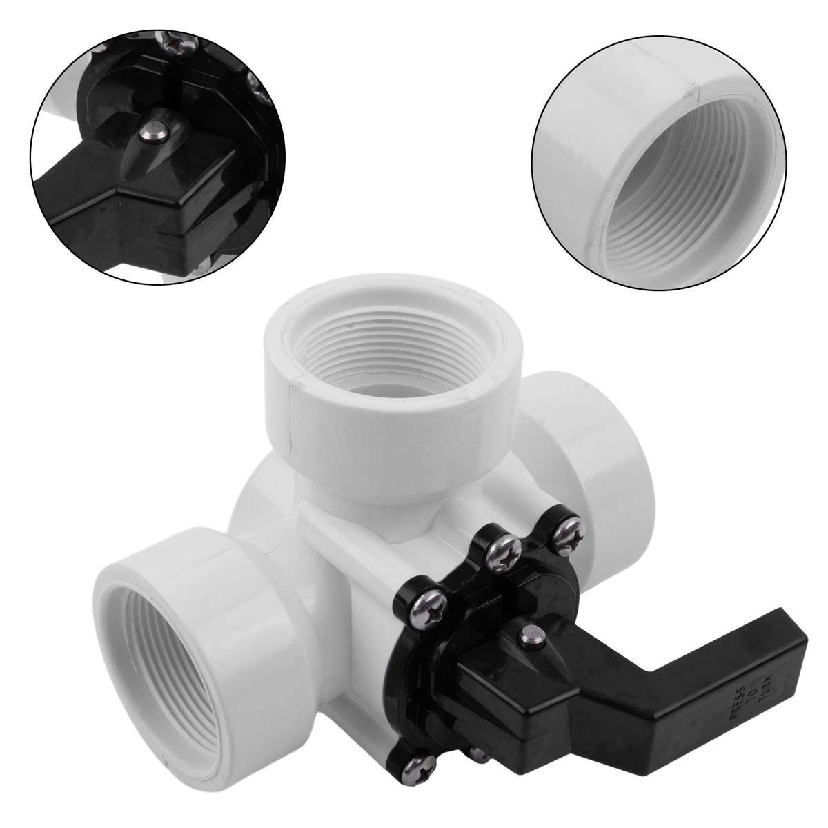 Swimming Pool Hoses Connection Air Beds Air Pumps 3-way Valve 4pcs/set Plastic