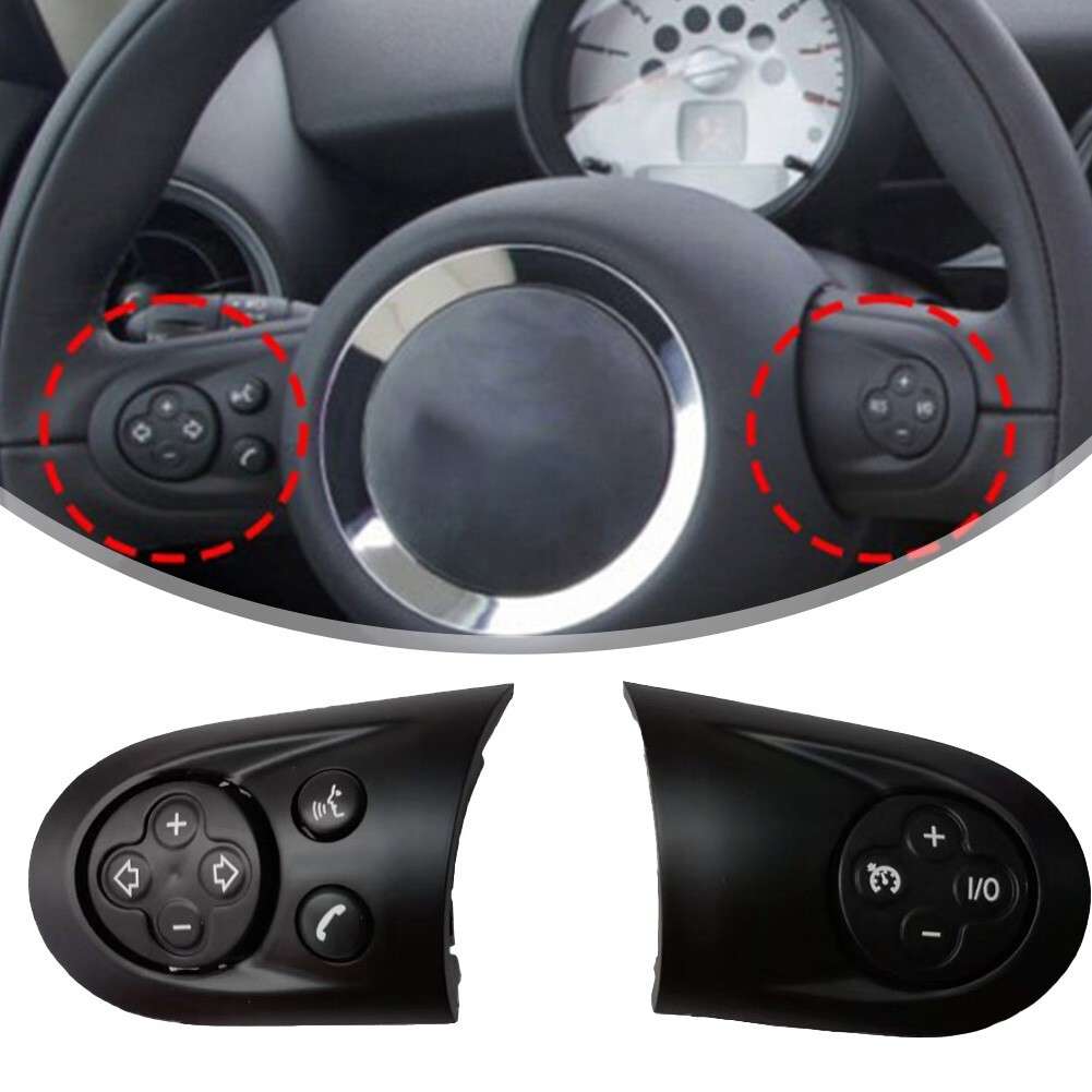 1 Pair Steering Wheel Control Switch Cover For MINI For Cooper R55 R56 R60 07-14