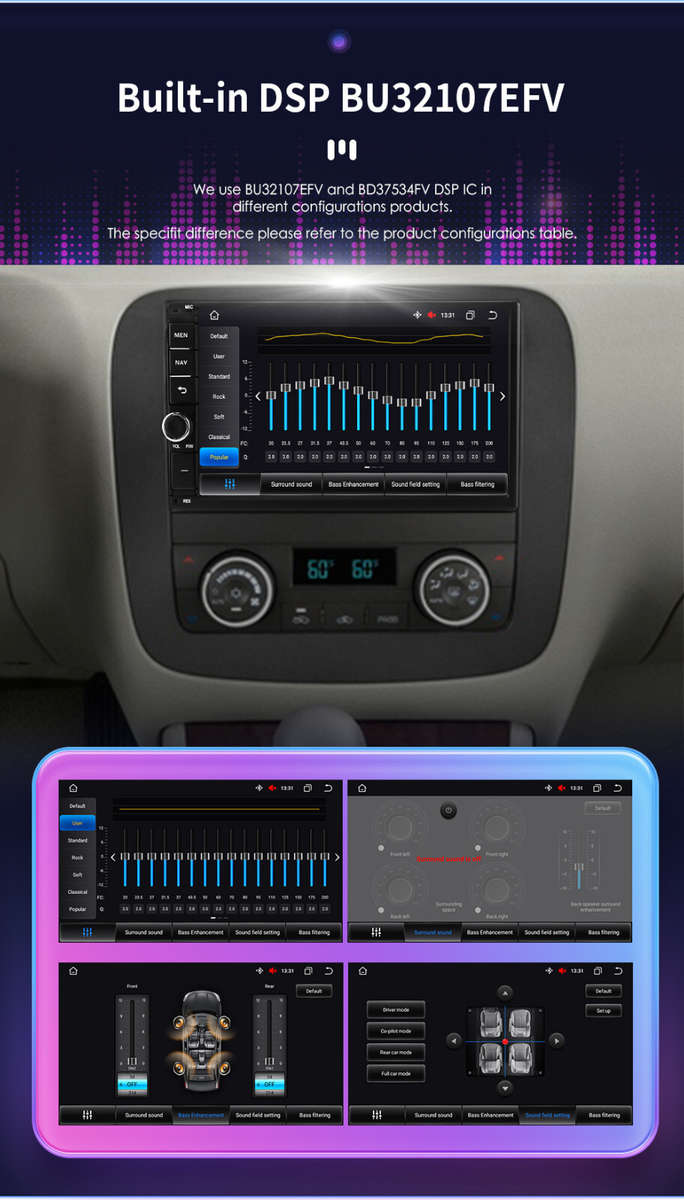 7" Car Stereo Android12 Bluetooth Radio Double 2 Din Navi GPS Carplay 8Core BT50