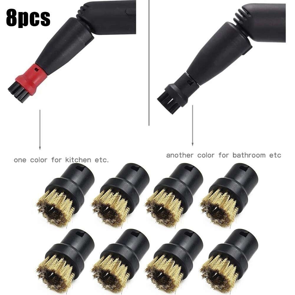 8x Round Brass Wire Brush Nozzle For KARCHER SC1,SC2 SC3,SC4 SC5 Steam Cleaner