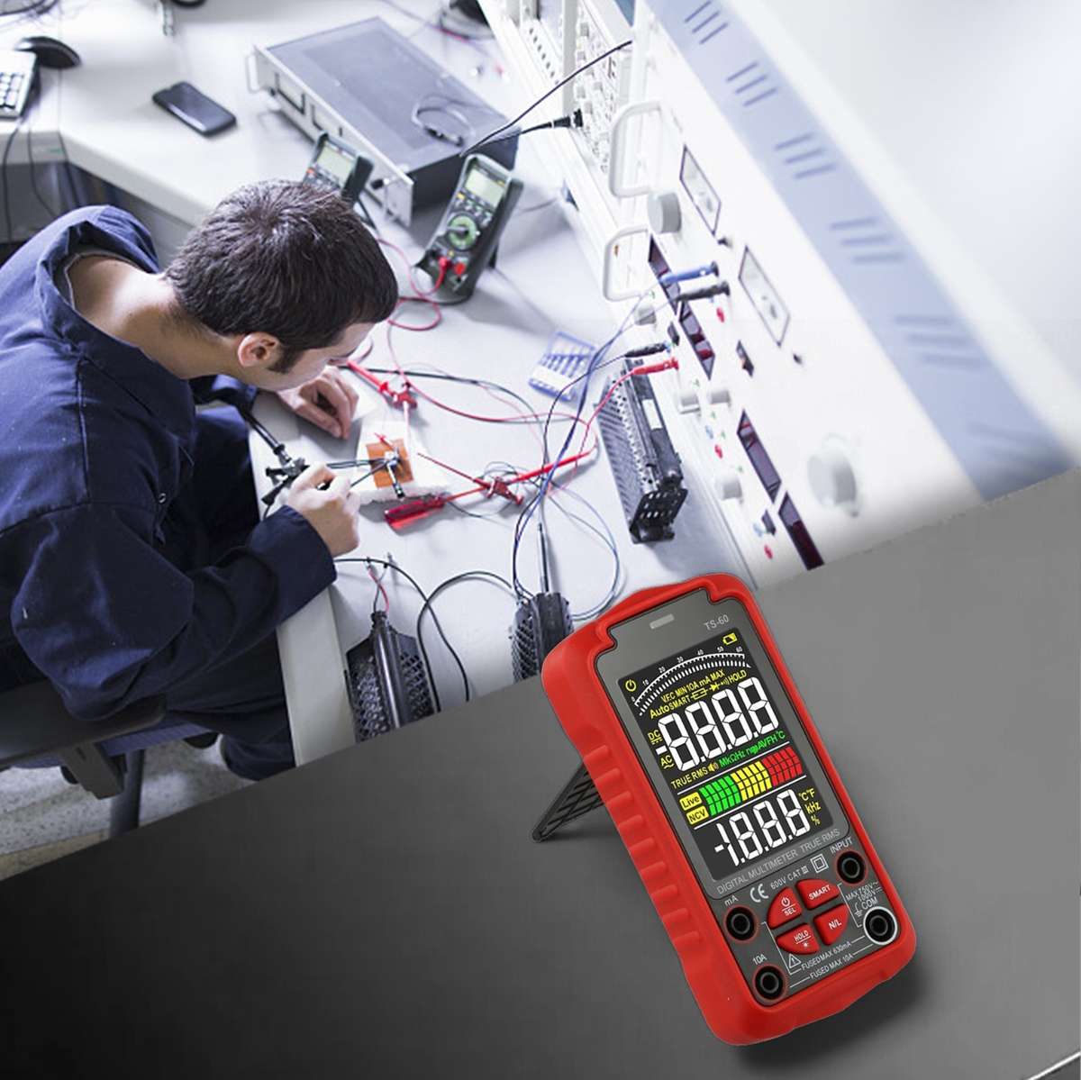 Smart Digital Multimeter USB Rechargeable TRMS 6000 Counts ACDC-Voltmeter