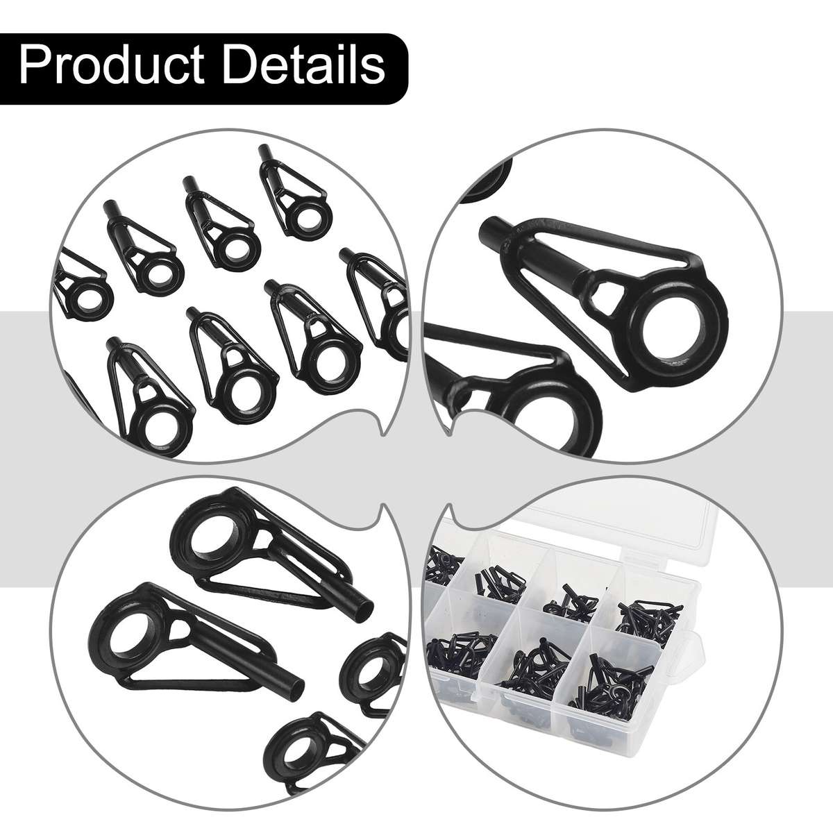 80pcs Fishing Rod Guide Tip Repair Kit,Rod Eye Replacement Ceramic Guide Ring