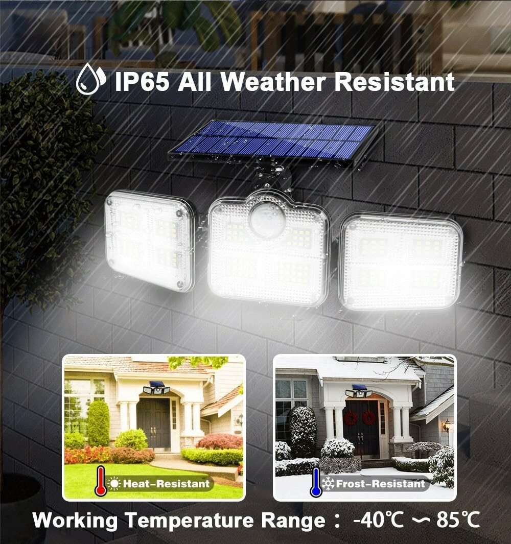 Solar LED Street Lamp Motion Sensor Remote Control Wall Flood Yard Outdoor Lamp Separation-122 SMD