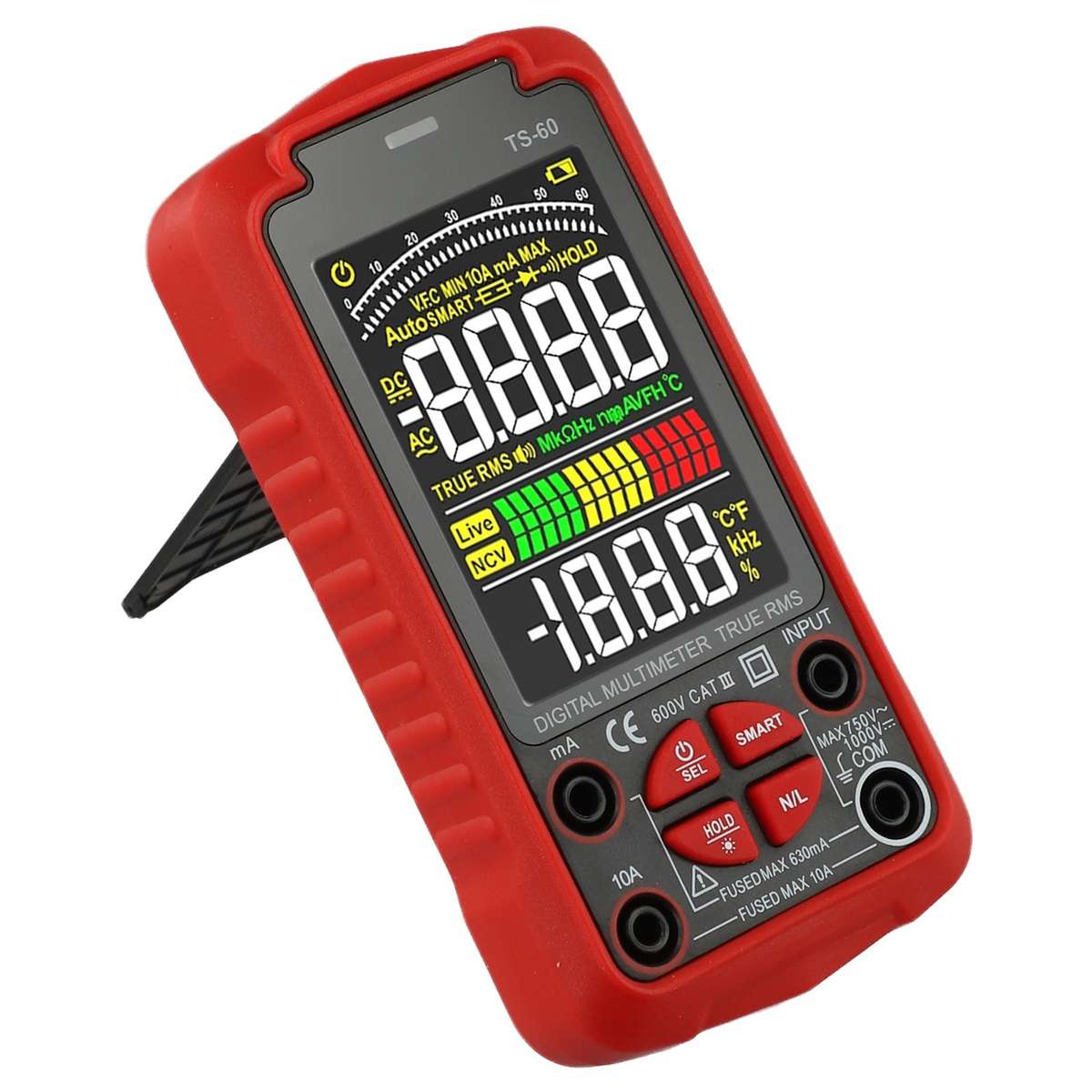 Smart Digital Multimeter USB Rechargeable TRMS 6000 Counts ACDC-Voltmeter