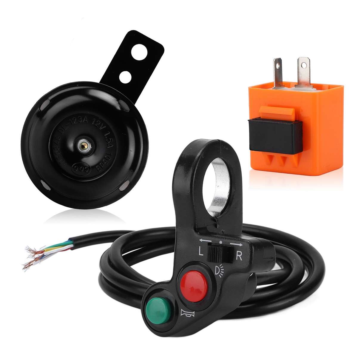 Motorcycle Handlebar Horn Turn Signal Light Switch Assembly 7/8in Multifunct CHW