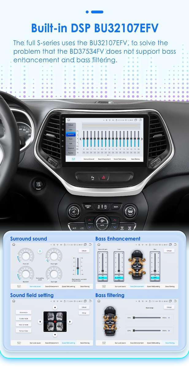 10" Android 13 Carplay Stereo GPS For Jeep Cherokee 2013-2018 DSP Radio 8+128GB