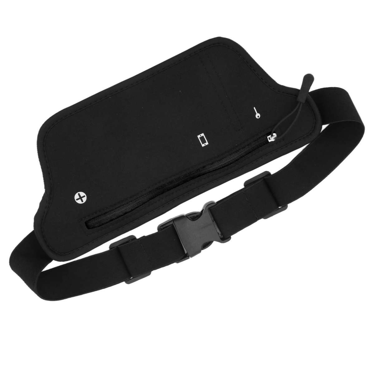 (Black)Waist Pack Adjustable Neoprene Running Waist Bag CH
