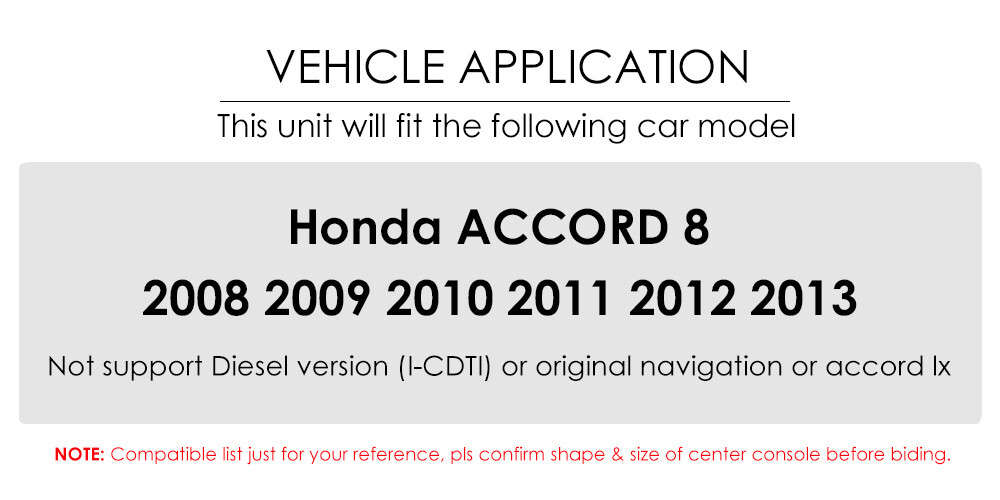 For HONDA ACCORD 2008 2009 2010-2013 GPS Car Android Stereo Apple Carplay Radio