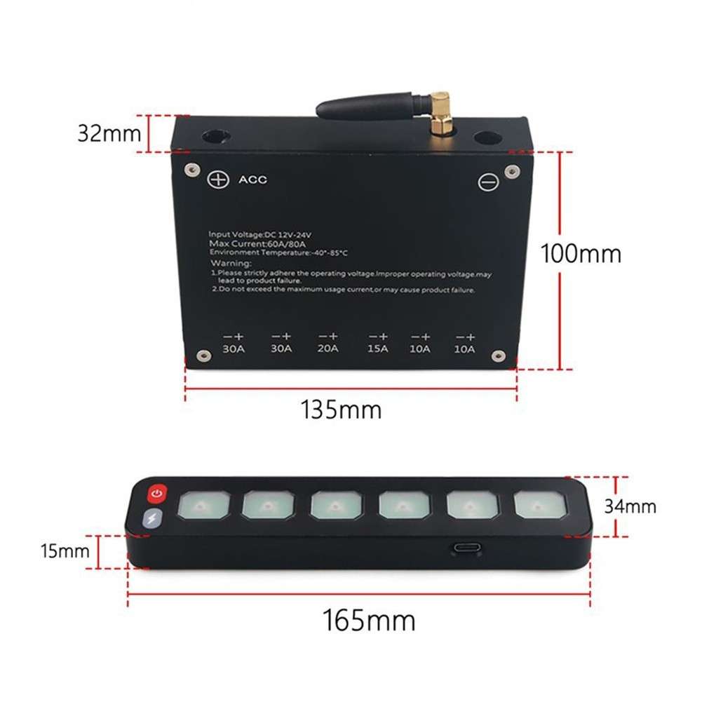 6-way Control Panel Wireless Touch Multi-function Electronic Relay RGB Flashing