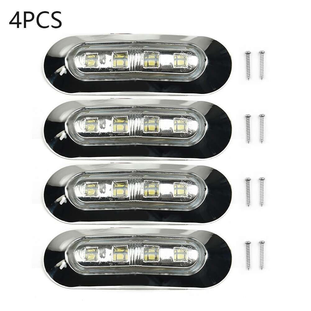 4*-Marine Boat LED Courtesy Lights Cabin Deck Walkway Stair Light White 12V-24V