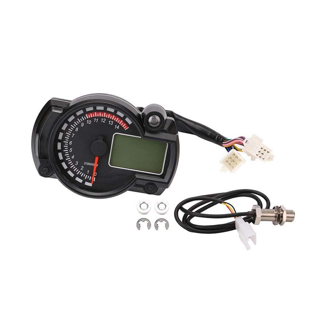 Motorcycle Speedometer Universal LCD Digital Tachometer Odometer Gauge