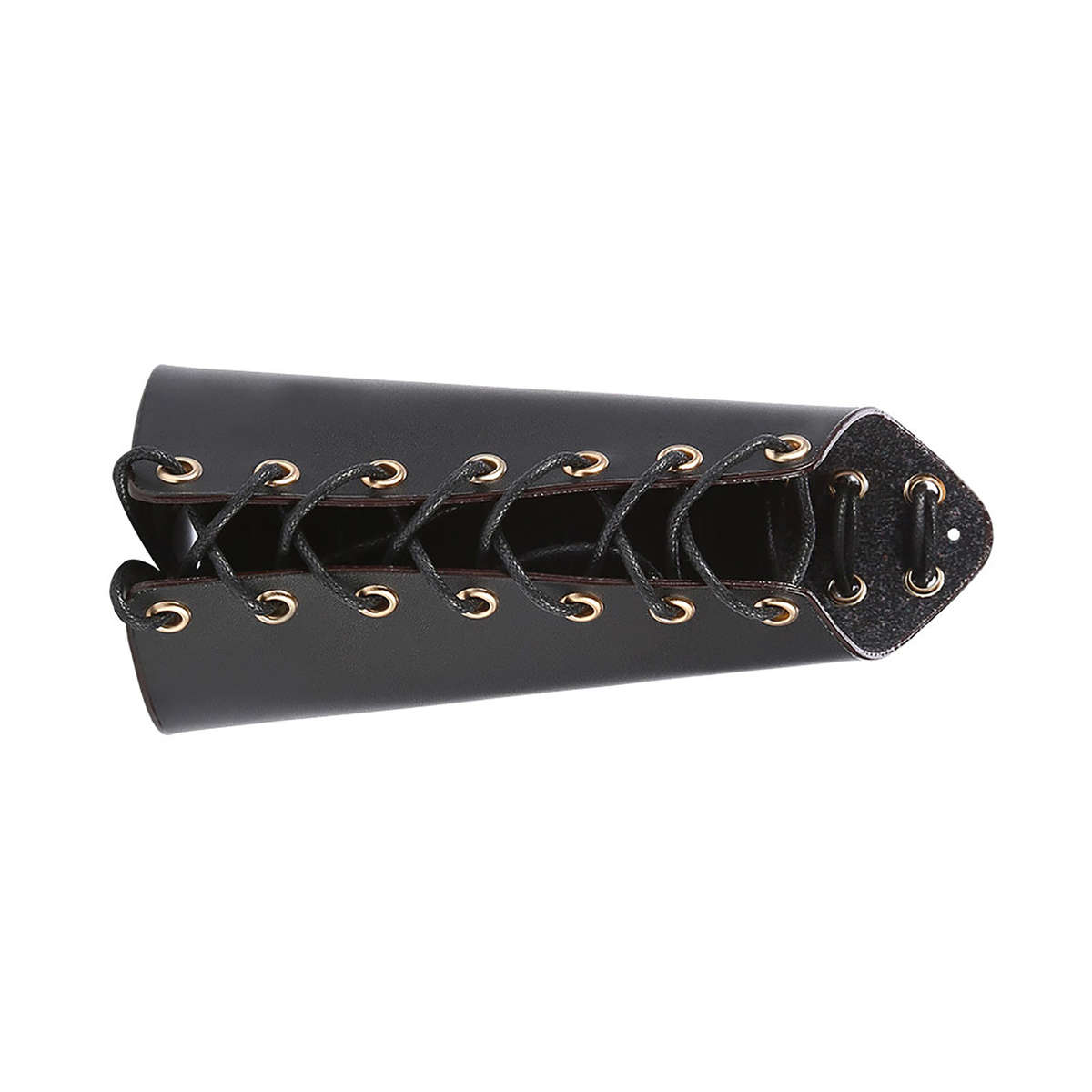 Black)1Pc Archery Arm Guard Bracer Hunting Shooting Lace Up Leather Armguar