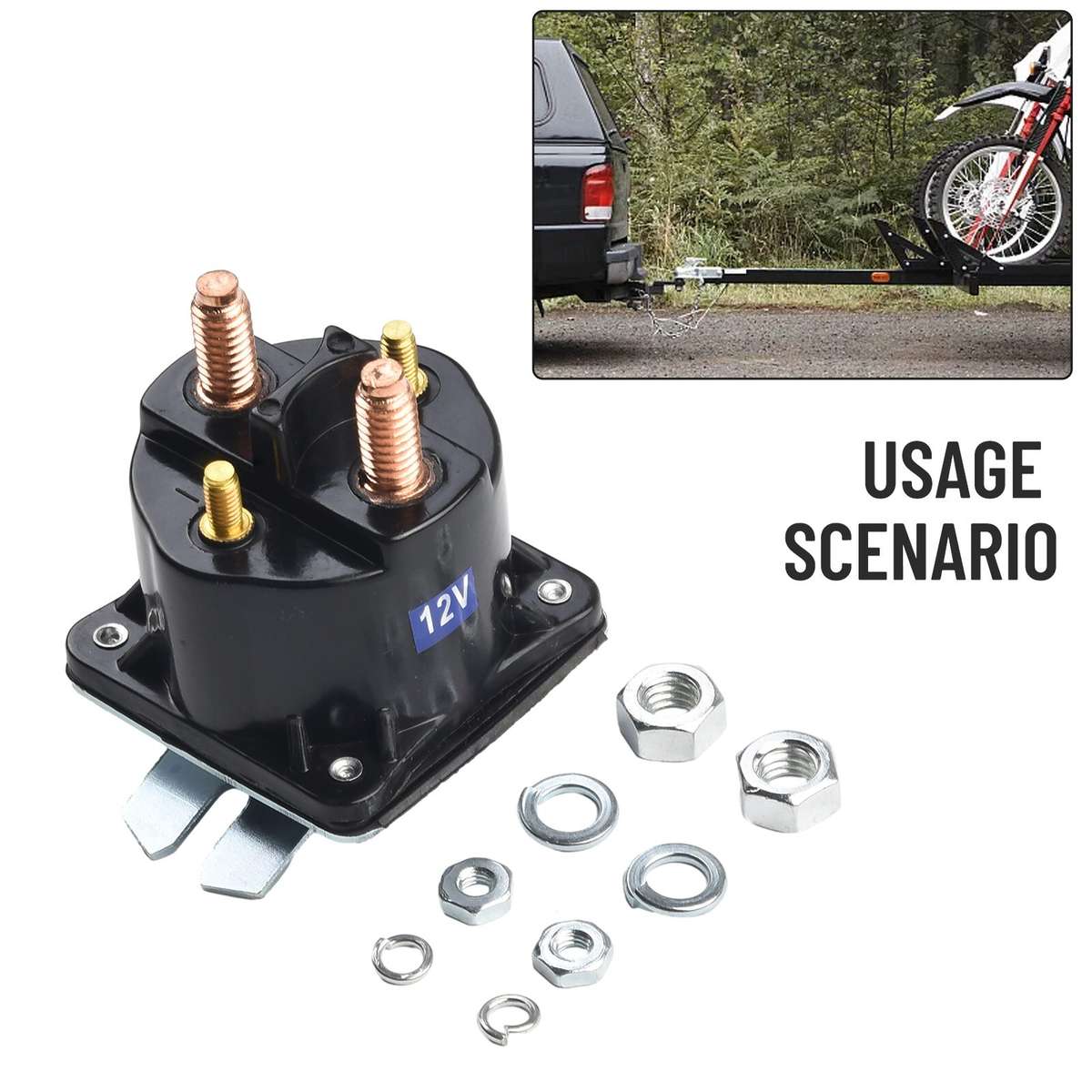 Reliable 12V Solenoid Valve Relay For Hydraulic Pump Motor Dump Trailer