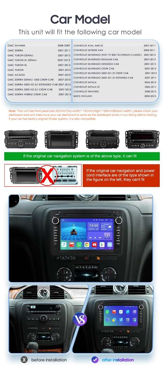 7" Android12 Car Stereo GPS for Chevrolet GMC Radio WiFi 4G In Dash Head unit US