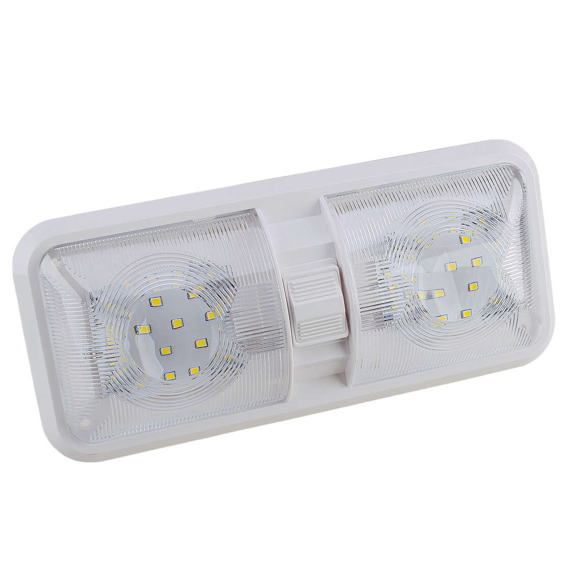 LED Double Dome Light Ceiling Fixture Light For RV Camper Trailer Marine New