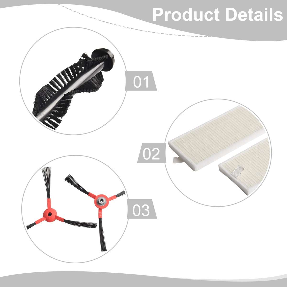 High Quality Roller Brush And Side Filter Kit For AiRROBO P10 Vacuum Cleaner