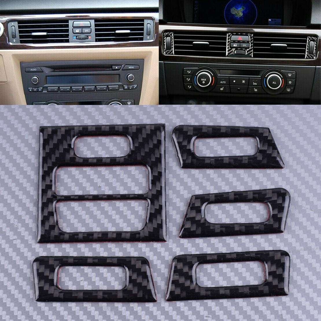 Carbon Fiber ABS Air Vent Outlet Panel Frame Trim Fit for BMW E90 E92 E93 05-12