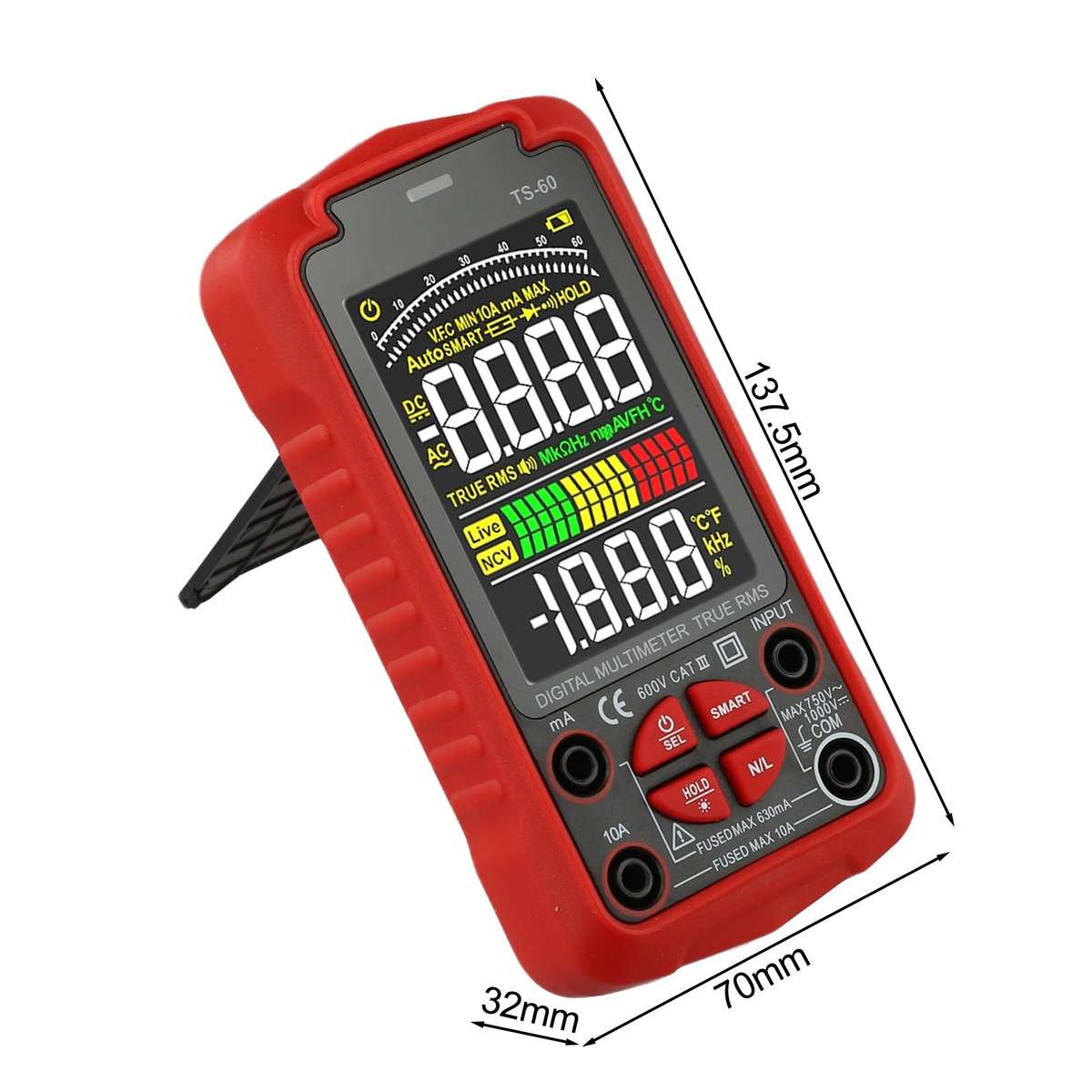 Smart Digital Multimeter USB Rechargeable TRMS 6000 Counts ACDC-Voltmeter