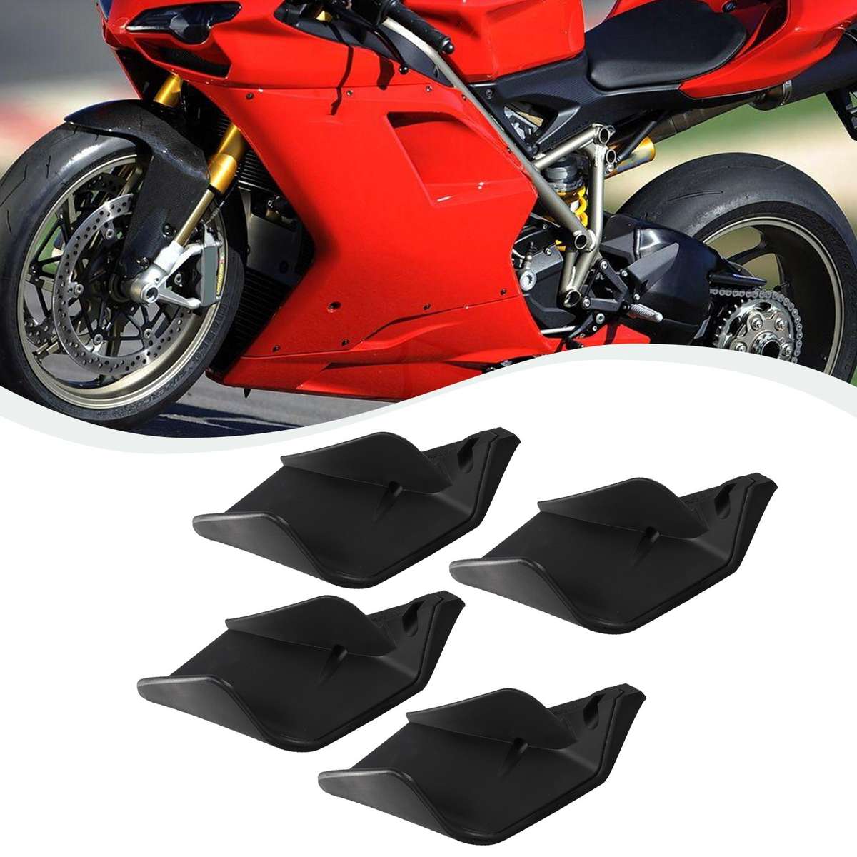 For DUCATI Streetfighter V4 /S/SP V2/S Black Spoiler Fxed Winglets Wings