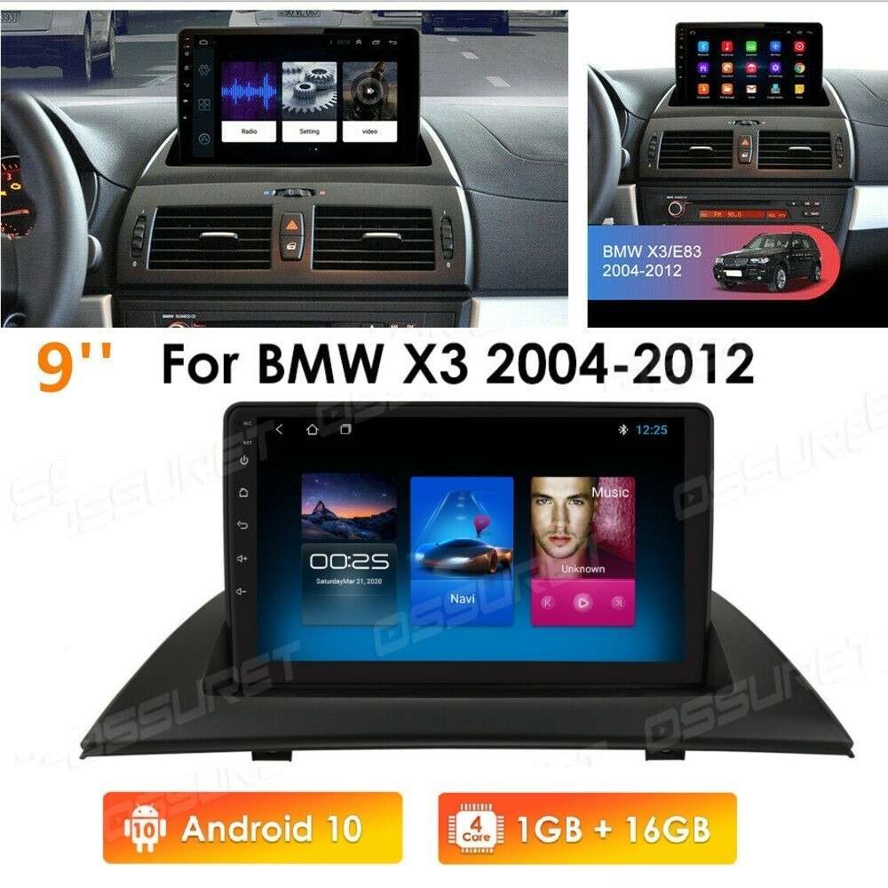 9" Fit BMW X3 E83 2004-2012 Navi Car Radio Android10 GPS Stereo W/ Canbus Camera