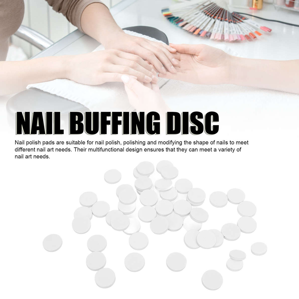 50pcs Nail Buffing Disc 25mm Nail Drill Grinding Pads Professional Polishing CHW