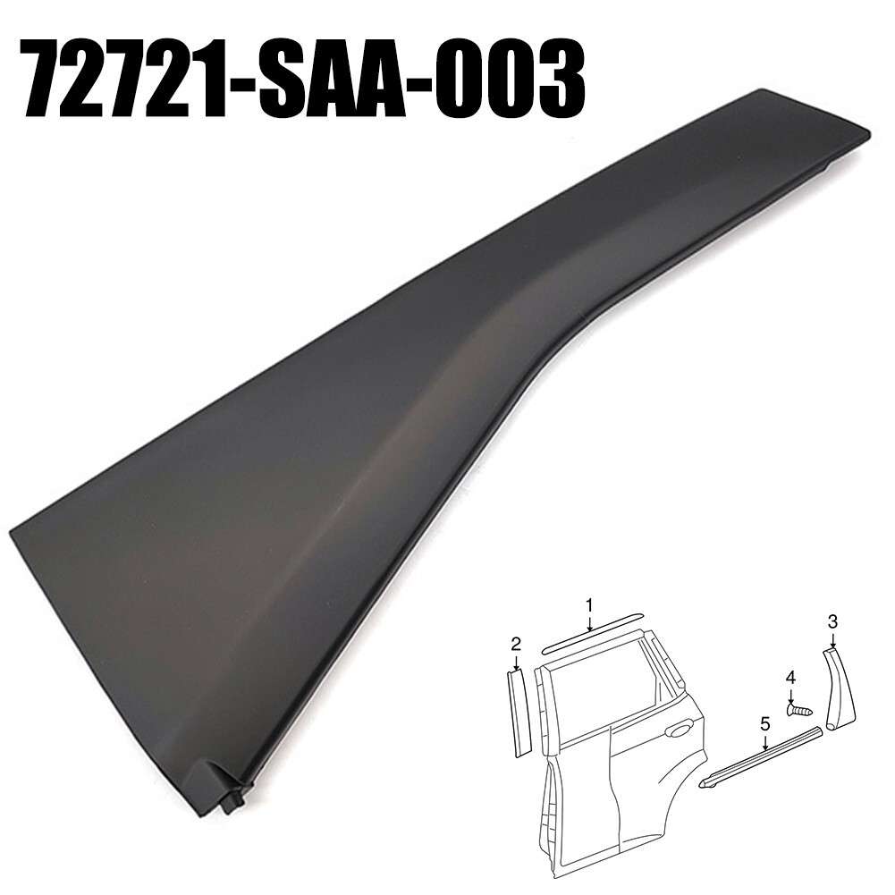 Black Right Rear Door Pillar Garnish For Honda For Fit 2007-2008 72721-SAA-003