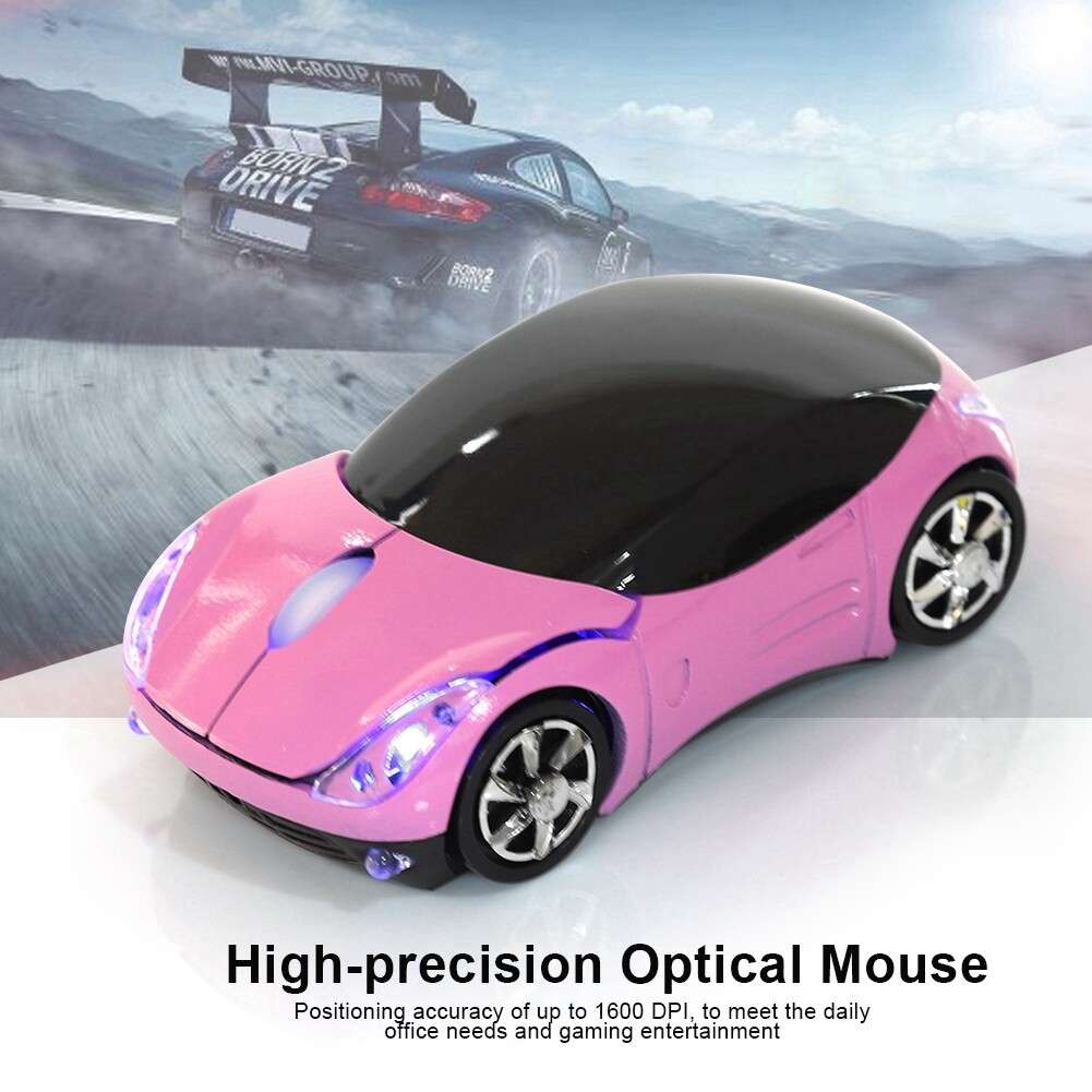 2.4GHz Car Mini Portable Wireless Optical Mouse USB Receiver 1600DPI for Laptop