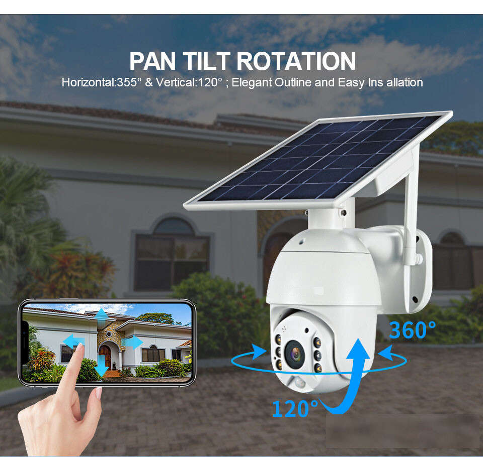 24/7 Solar Powered 4G Security 128GB Flood Light LED PTZ Home Camera Outdoor