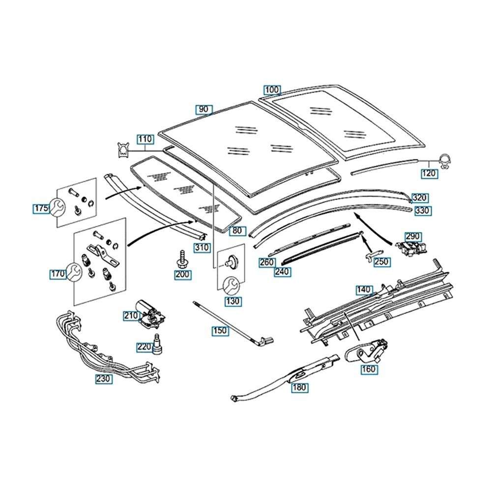 Premium Front Sunroof Cable Set For Mercedes C W203 Coupe Improved Heat Sink