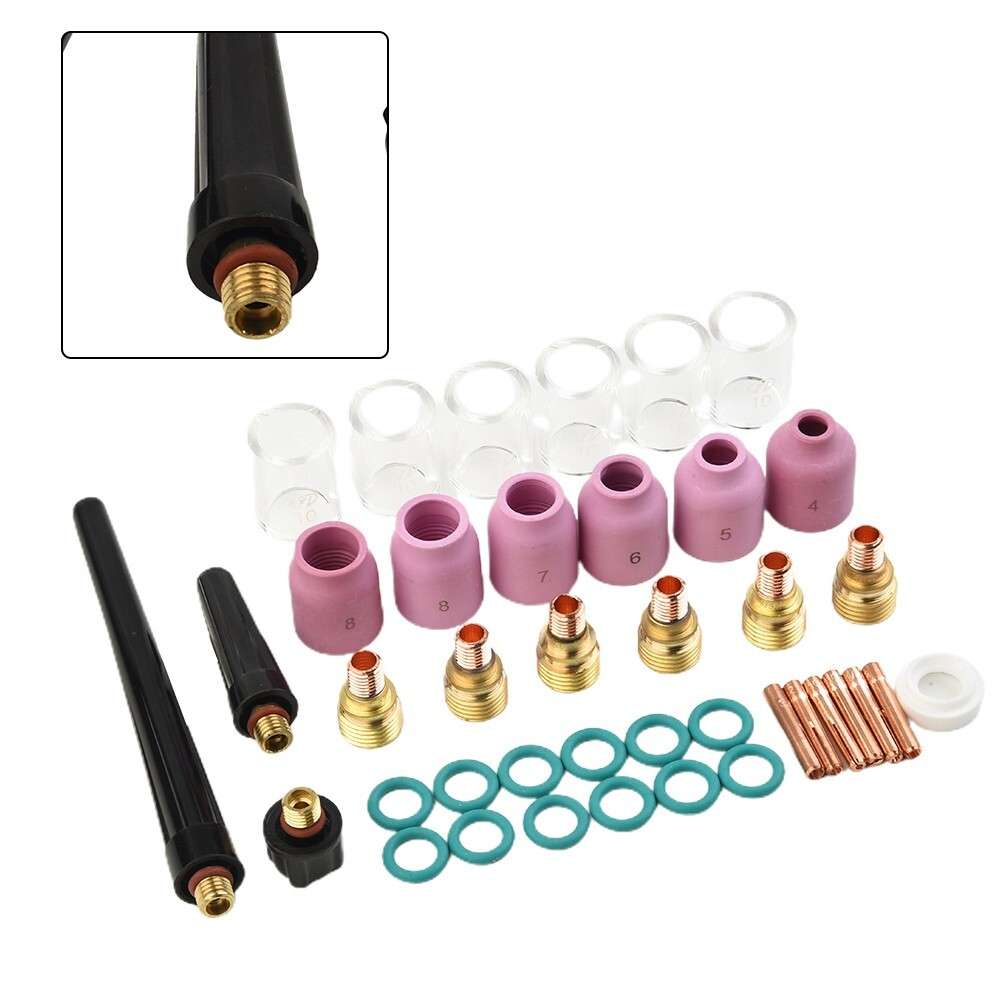 40x/set TIG Welding Torch Collet Gas Lens Glass Cup Kit For WP-9/20/25