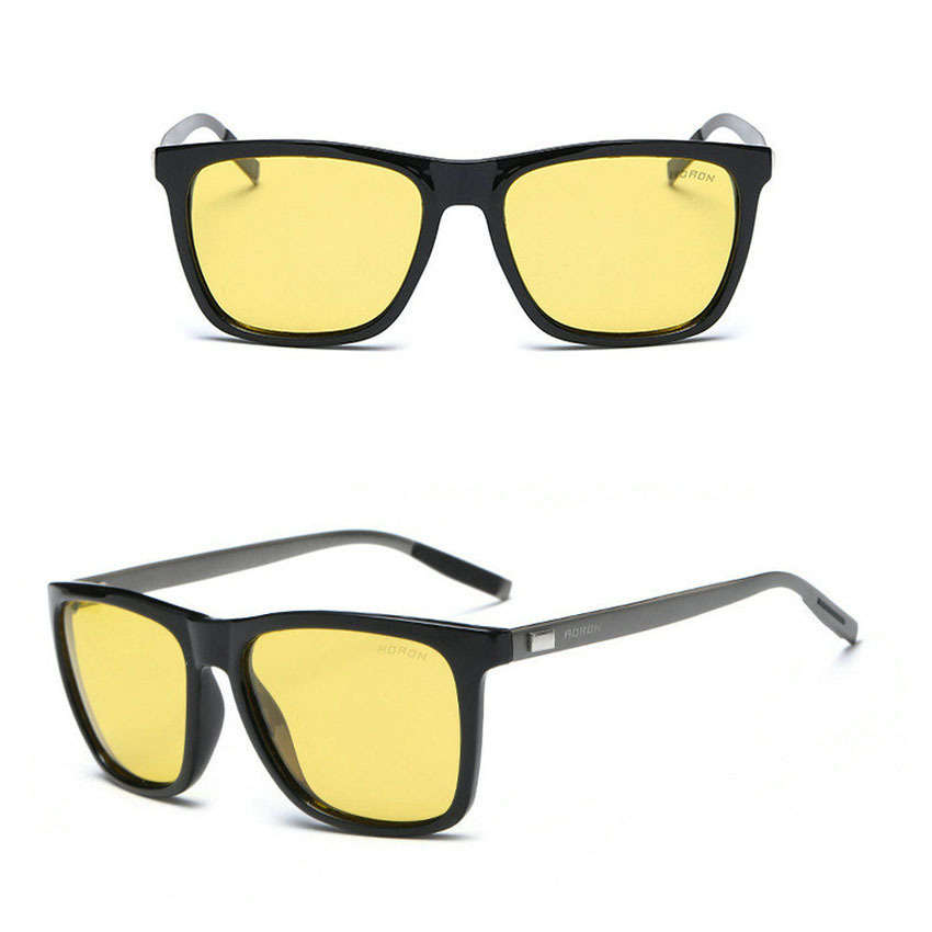 Aluminum Polarized Sunglasses - Black /Night Driving Lens