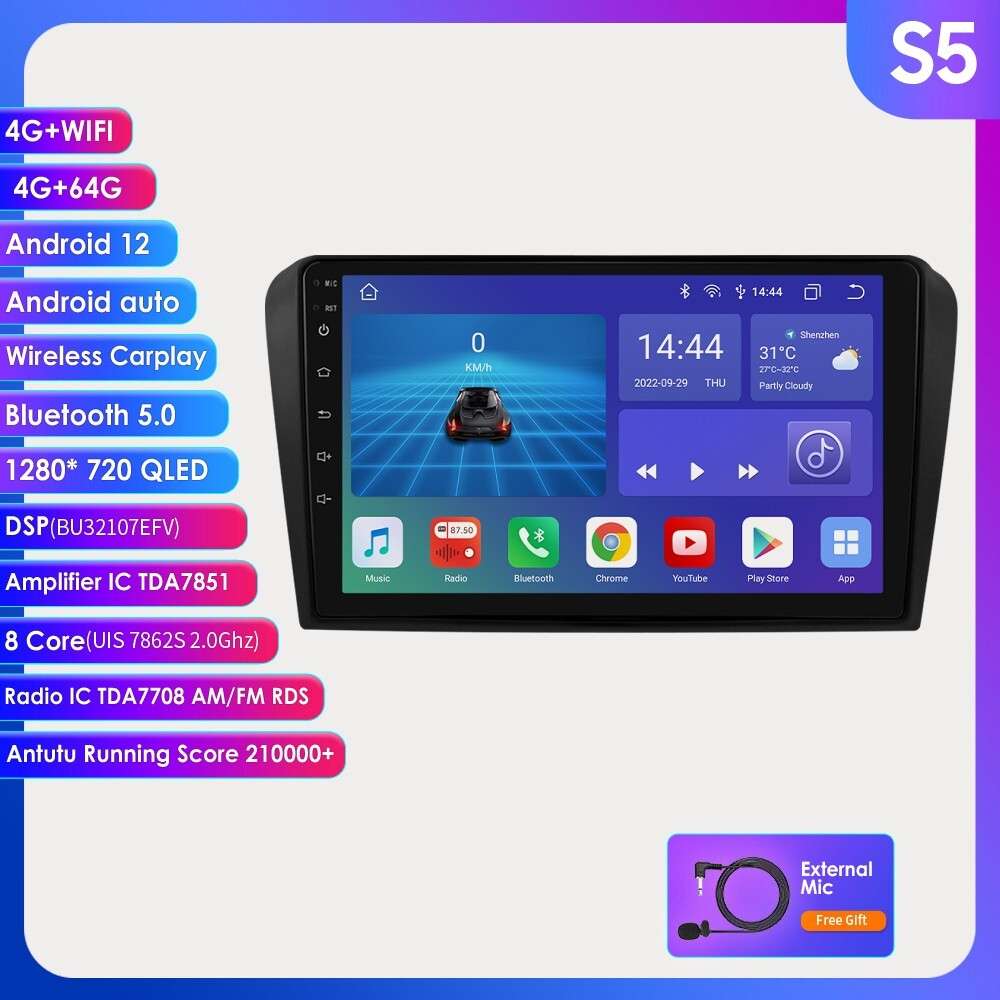 For Mazda 3 2004 2005 2006 2007 2008 2009 Android Car Stereo GPS Radio DSP 4+64G