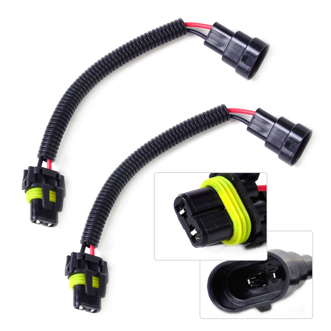 2pcs Headlight Fog Light HB4 9006 Wiring Harness Socket Plug Extension Wire