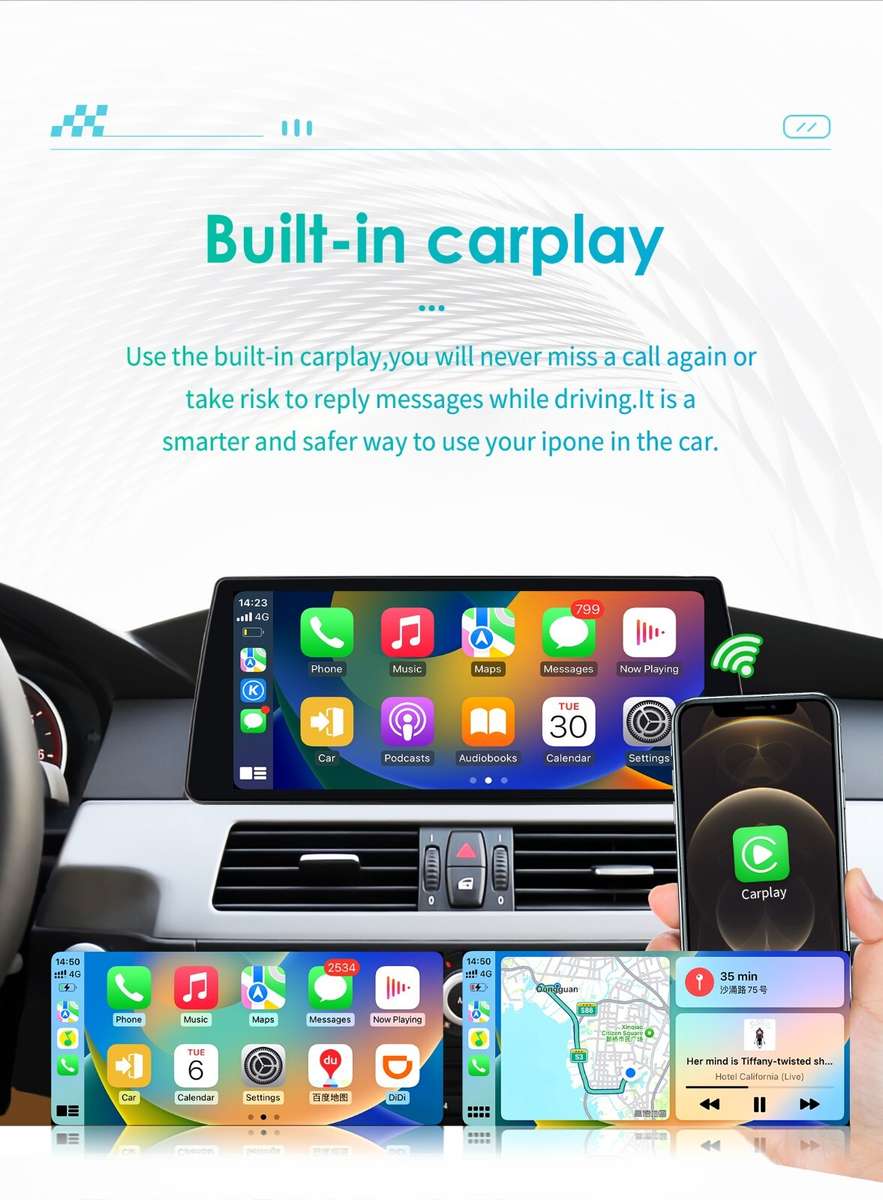 10.25" CarPlay Android 13 Car Stereo WIFI 8Core 4+32GB For BMW E60 525i 528i CCC
