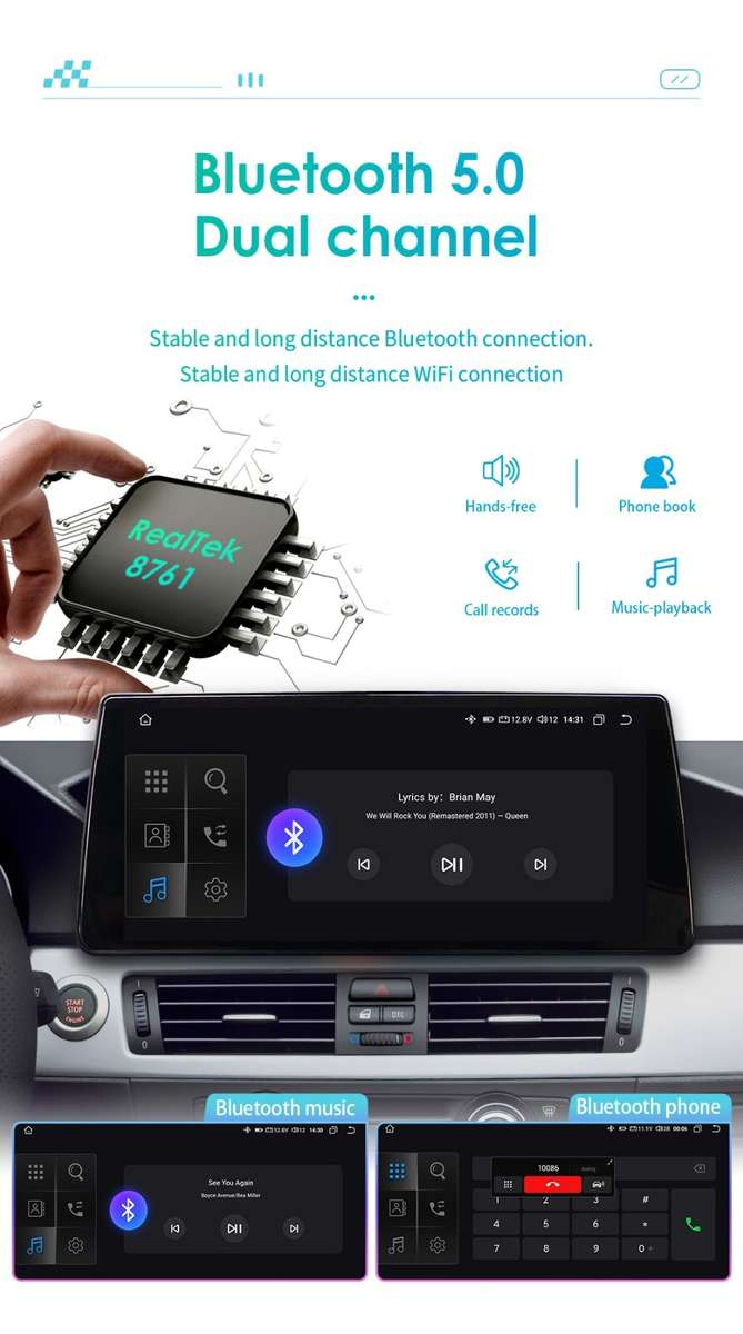 8Core 4+32G Android12 Car GPS Stereo WiFi CarPlay 10.3" For BMW 3 er E90~E93 CCC