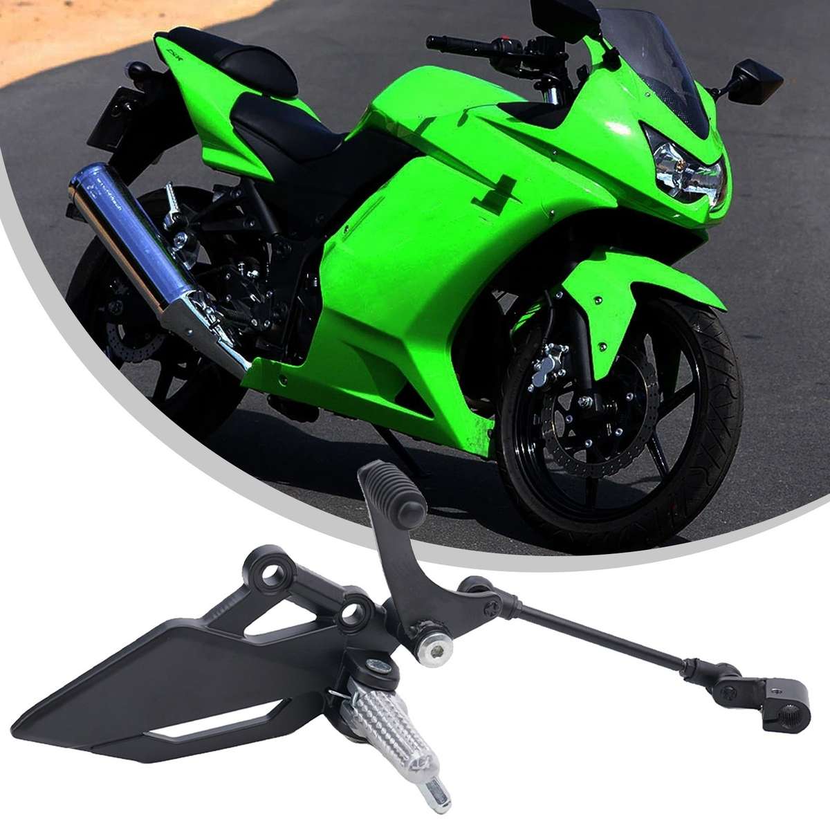 Foot Peg Bracket Brake Pedal Lever/ Assembly For KAWASAKI EX 250R NINJA250 R 300