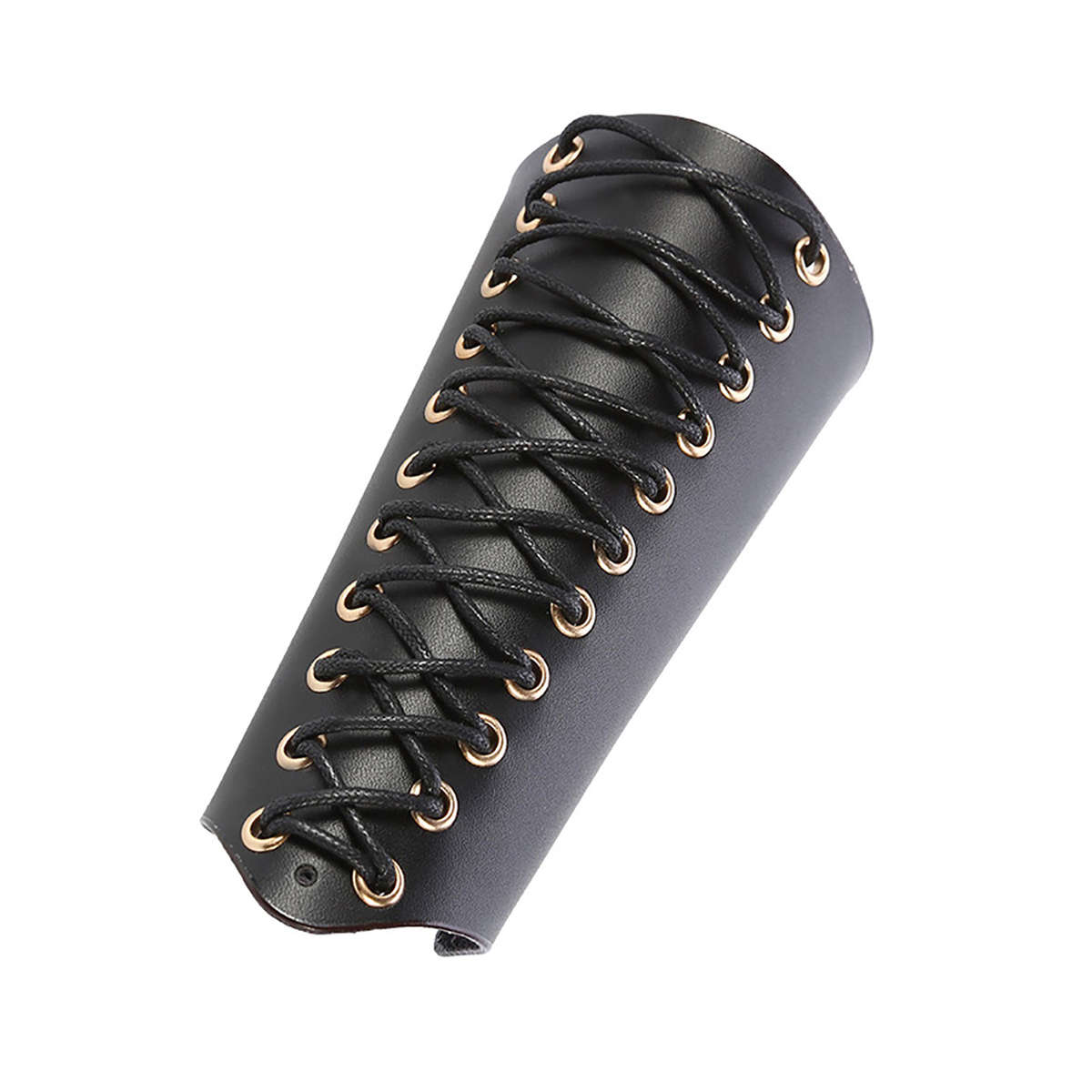 Black)1Pc Archery Arm Guard Bracer Hunting Shooting Lace Up Leather Armguar