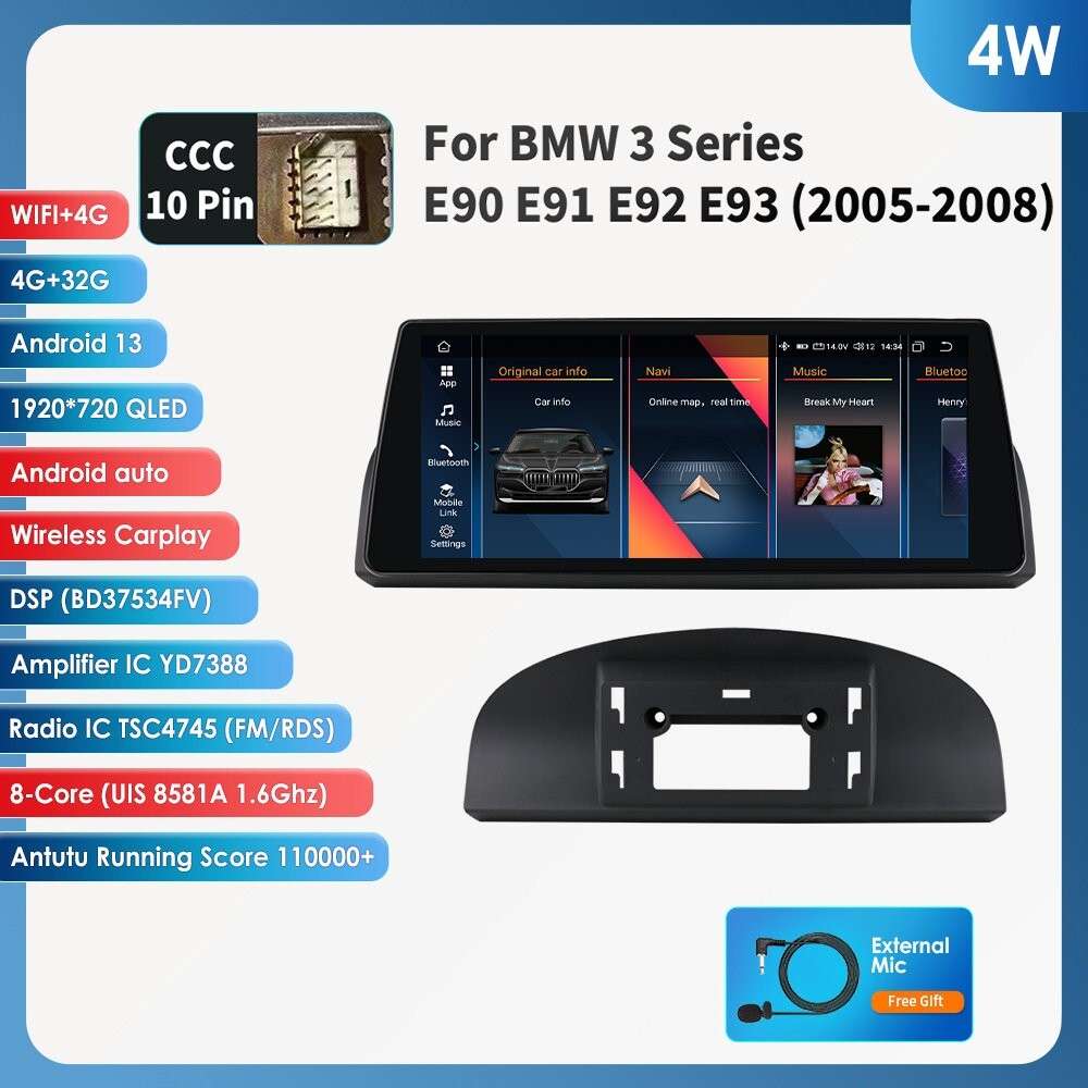 For BMW3 Series E90 E91 E92 E93 10.25"Android13 Carplay Car Stereo Radio DSP GPS