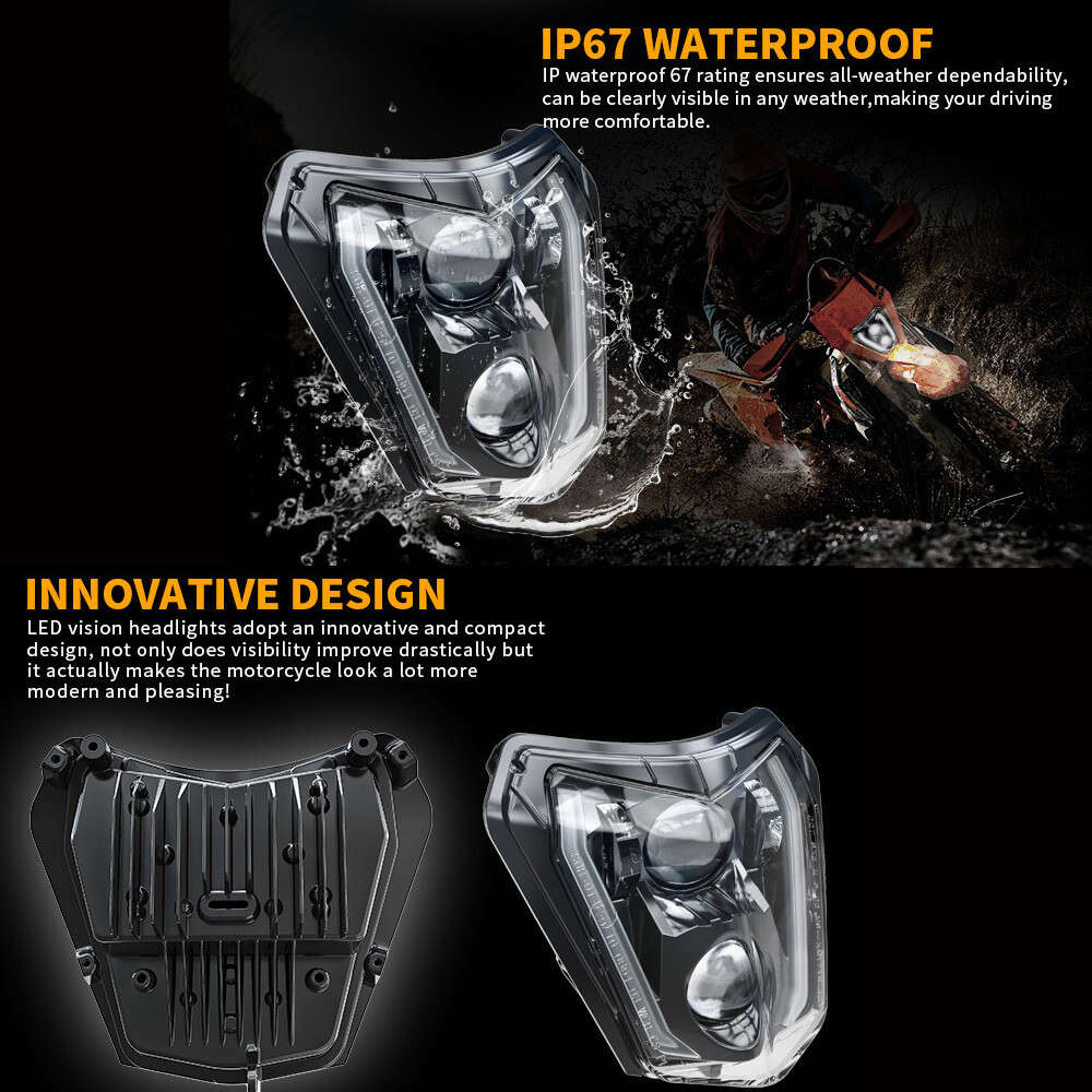 LED Headlight Hi/Low Beam For KTM 200 250 300 450 500 XCW 350 EXC-F XCF-W