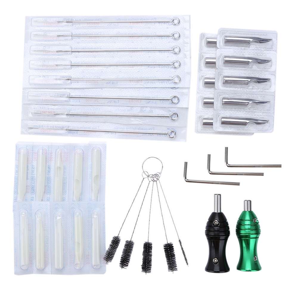Tattoo Complete Kit 2 Machine Guns Shader Liner Needles  FREE SHIPPING
