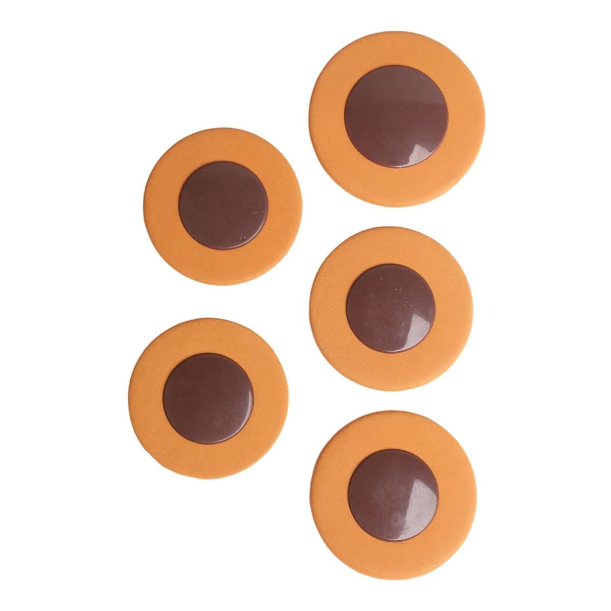 Complete Set Of 25 PCS Brown Saxophone Leather Pads For Tenor Sax Replacement