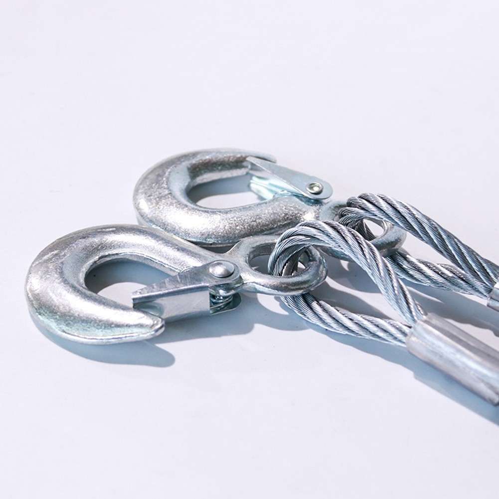Rubber Coated Tow Recovery Hook Rope 5 Ton 4Meter Heavy Duty Steel Wire Cable