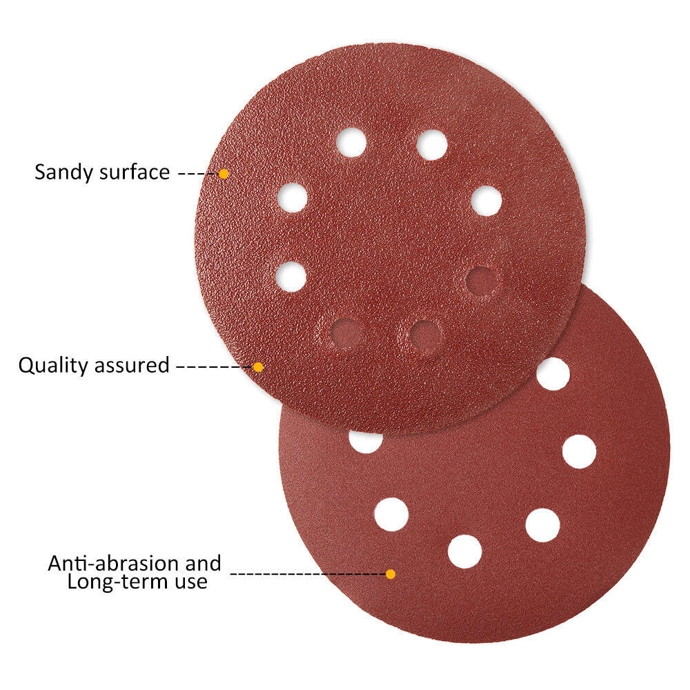 100pcs 5in 125mm Sandpaper Sanding Discs Hook Loop Sanding Paper Buffing Sheet