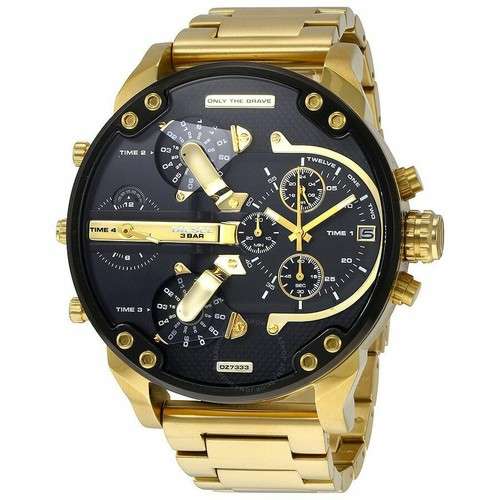 Diesel Big Daddy Men`s Gold Watch DZ7333